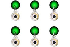 MiOYOOW Underwater Fishing Lights, 6PCS Deep Drop Fishing Lure Light Fish Eye Shape LED Bait Lamp for Pool Boat Saltwater Freshwater