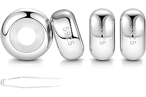 LOVANS Distanziatore Gomma Stopper Charms Bead in Argento Sterling 925 da 4 Pezzi Compatibile con Bead Charm Bracciali Europei Argenteo