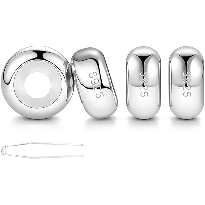 Bracelets For Charms Pair Of 925 Sterling Silver Stopper Beads - Fits European Charm Bracelets (Pandora Style) Spacers For Pandora Bracelets