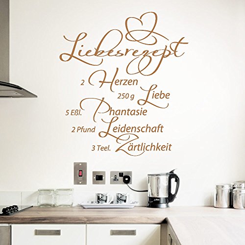 Grandora W766 Wandtattoo Liebesrezept Küche Esszimmer braun
