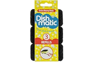 9 Extra Heavy Duty Dishmatic Black Refill Sponges