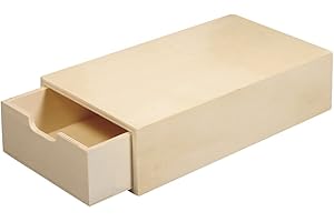 Rayher 62601000 Scatola in legno FSC Mix Credit, 20 x 10 x 5 cm, tasca interna estraibile