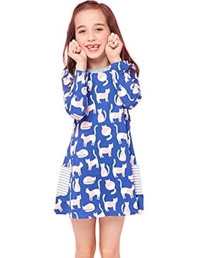 Kaily Mädchen Crewneck Langarm Kleid