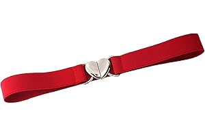 ZYYXB Women Elastic Waistband Thin Heart Pendant Waist Belt Buckle Dress Belt Jeans Pants Elastic Belt Elastic Stretch Waist Band Ladies Stretchy Belt