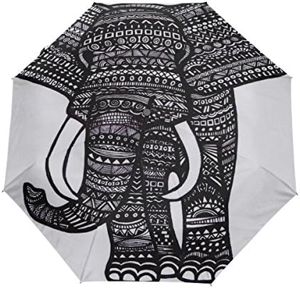Yoshop Auto Umbrella,Cute Elephant With Yellow Flowers Automatic Windproof Rain Umbrella Compact Sun Parasol