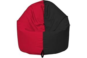 Momiralland Sitzsack 2 in 1 Funktion für bequemes Sitzen & Liegen – Indoor & Outdoor da er Wasserfest ist – Bdenkissen – für Kinder & Erwachsene (Schwarz - Rot, 120 cm - Durchmesser)
