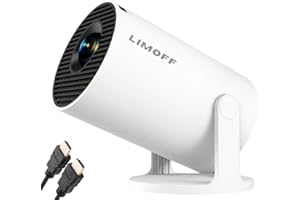 LIMOFF Mini Beamer 4K Heimkino Mini Projektor mit Android TV 11 Inklusive HDMI-Kabel WLAN & Bluetooth Tragbarer Beamer Klein für Handy/PC/PS5/Xbox kompatibel mit Android & iOS (Vision 3Pro+ mit HDMI)