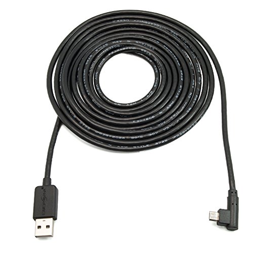 Energmix 3m Micro USB Kabel 90 Grad gewinkelt (Winkelstecker) Schwarz