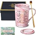 Nyrwana Delivering Smiles In Inida Coffee Mug,Birthday Gift For Girls,Birthday Gift For Women,Girls Gift Items For Birthday,Coffee Mug With Lid,Ceramic Coffee Mug With Spoon & Gift Box (400Ml-Pink)
