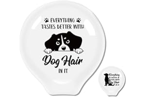 ANATTASOUL 2Pcs Ceramic Coffee Spoon Rest Dog Pattern 3.34"x3.54" Cute Spoon Holder, Heat Resistant Utensil Holder for Coffee Bar Decor Women Men