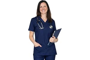 SKYWEAR Sky Mens and Womens Hospital Doctors Scrub Tunic Tops, Medical Doctor Uniform, Lightweight Fabric Medical Work Wear, Sky Blue