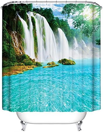 QEWA® Bath Curtain beach summer ocean sky sea nature Fabric Modern Shower Curtain bathroom Waterproof Curtains Bath decor , 180*180cm