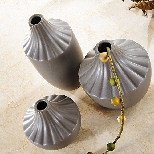 Purelifestyle, GYP029, 3-er Set Vasen aus Keramik Deko Tischdeko Hochzeitsdeko Pozellan Höhe 20,5&15&11,5 cm Weihnachtsgeschenk Valentinstag Geschenk Geburtstagsgeschenk Hochzeitsgeschenk - 3