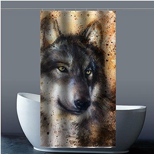 Custom Wolf Wolf 100% Polyester Fabric Shower Curtain Shower Curtain, Polyester, a, 36x72(inches)