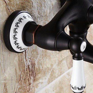 Hiendure® Messing Wandhalterung Badewanne Mitte verbreitet Badewanne Wasserhahn mit Handbrause, Öl eingerieben Bronze-Finish - 2