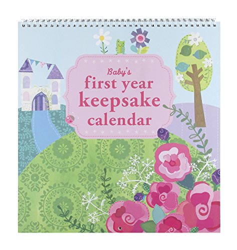 CR Gibson Baby Girls' First Year Calendar -- Newborn Baby Gift Set / Keepsake / Memory Book / Baby Journal (Enchanted)