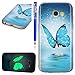 Price comparison product image FESELE Samsung Galaxy A5 2017 Case Galaxy A5(2017) [Night Luminous] Glow in the Dark Design IMD Painting Ultra-thin Soft TPU Cover for Samsung Galaxy A5 (2017) Colorful Pattern Design Anti Slip Scratch Resistant Transparent Protective Cover for Samsung Galaxy A5 2017 - Blue Butterfly