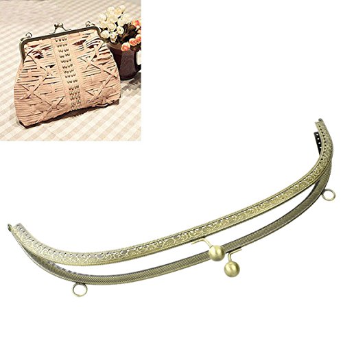 HOUSWEETY 1 Bronzefarben Taschenrahmen Taschenbuegel Mit Kugel-Verschluss 28.5x11.5cm