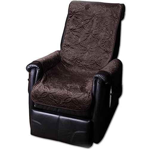 Sesselschoner Für Relaxsessel 2-Sitzer - Khaki Samtbezug Mit Taschen