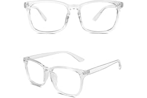 GQUEEN Hornbrille Brille Ohne Stärke Fake Brille Nerdbrille Damen Herren UV400,PE2