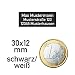 Produktbild Plakette Schild für Drohne (DJI) nach neuer LuftVO, Drohnenschild aus eloxiertem Aluminium, selbstklebend 3M, 1-2g leicht, feuerfest bis 200°C (30x12mm schwarz/weiß)
