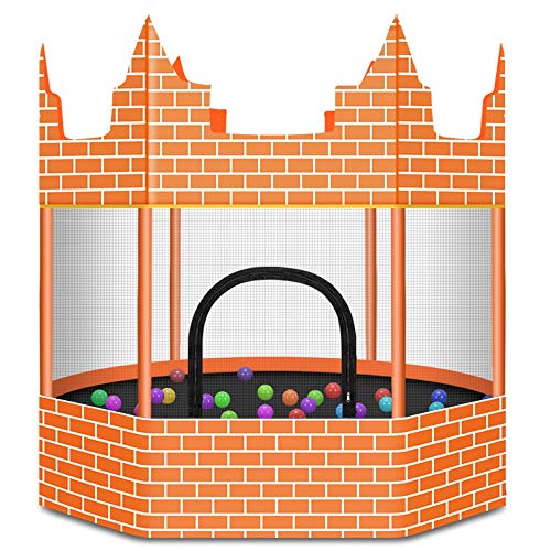KY Jardín Cama elástica Trampolín Redondo de 150 cm con cerramiento de Red de Seguridad