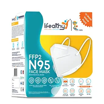 Lifealthy BIS Certified FFP2 N95 Face Mask For Kids (Pack of 10) (HSILARFMN95-K)