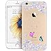 Price comparison product image Bestsky Cute iPhone SE 5S 5 Case with Free Tempered Glass Screen Protector, Ultra Thin Transparent Clear Soft TPU Cover Colorful Flexible Jelly Protective Case for Apple iPhone SE/5S/5 - Butterfly Garden