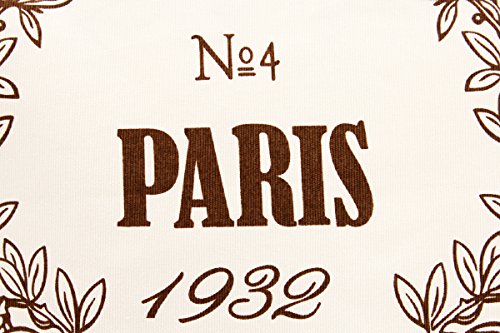 Kissenbezug Erk 40x40cm Kissenhülle French braune Schrift chic shabby Vintage Paris 1932 Royal Baumwolle Schriftzug Kissen Dekokissen - 2