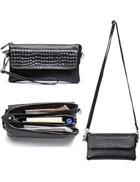 Belfen® Soft Leather Women Smartphone Wristlet Cross body Wallet Clutch with credit card slots/Shoulder strap/...