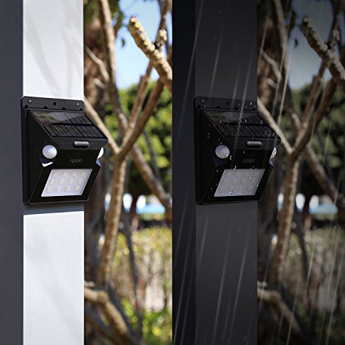 Aglaia Solarleuchte mit 2 Bewegungssensor, 12 LED Solarbetriebene Sicherheitsleuchte mit 5 Intelligenten Beleuchtungsmodus und RGB Farbwechsel, Wetterfeste für Patio, Plattform, Hof, Garten, Terrasse - 4