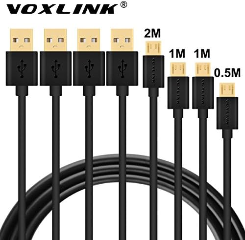 Micro USB Cable Android, VOXLINK Multi Lengths Fast Charger ( Pack of 4, 1.6ft/0.5m, 2*3.3 ft/1 m, 6.6 ft/2m) High Speed Sync Charging Cables USB 2.0 to Micro B Cords for Android/ LG/Samsung/Windows/HTC/Sony/MP3/Camera and other Devices