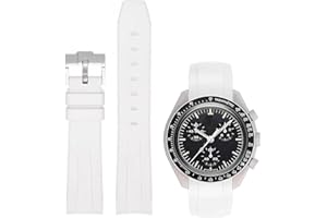 Danxancy Paski do zegarka Moonswatch, gumowy pasek do zegarka z zakrzywionym końcem, kompatybilny z Omega Swatch Moonswatch Speedmaster Planet Series zapasowy pasek dla mężczyzn i kobiet