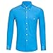 Produktbild MERICAL Mantel Herren Herren Casual Langarm Über größe Solid Button Shirt Top Bluse(Medium,blau)