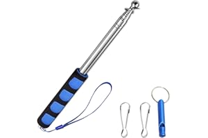 SEMINISMAR Asta Telescopica per Bandiera,Asta della Bandiera Acciaio Inox,Asta Portabandiera Telescopica,Aste Bandiera Telescopiche,Telescopica Asta della Bandiera,Con 2 gancio E 1 fischi,1.2 Metri,Bleu,1 pièce