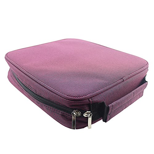 Taotree 120 Slots Handy Deluxe Bleistift Verpackungs Tasche mit Reißverschluss Super Großraum Feder Beutel stationären Fall Verfassungs Kosmetik Kasten Beutel für Reisen / Schule / Büro / Kunst / Federmäppchen (Anmerkung: ohne Farbstifte) (Rote) - 6