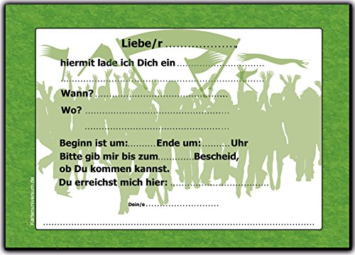 12 Einladungskarten Kindergeburtstag Fussball Junge Kinder Geburtstag Einladungen Geburtstagseinladungen Set - 2