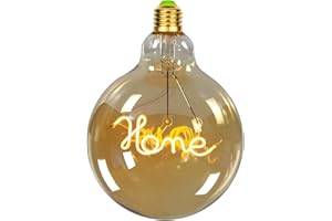 Tianfan Bombillas LED vintage Big Globe G125 4W 220/240V Alfabetos Especialidad Bombilla Decorativa Super Amarillo Cálido (Home)