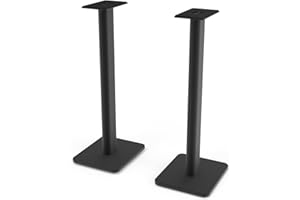 Kanto SP26PL Uniwersalne stojaki podłogowe do głośników półkowych | wysokość 66 cm, dwa rozmiary, obrotowa płyta górna z piankową wyściółką, nóżki dywanowe i z twardego drewna, ukryte kable, mocowanie