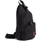 WillPolo - Unisex Kanvas &Ccedil;apraz Askılı Omuz ve G&ouml;ğ&uuml;s &Ccedil;antası Siyah Body Bag