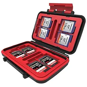 WON World of Needs 24 Slots Memory Card Case for CF/MicroSD/SD Cards (Red)