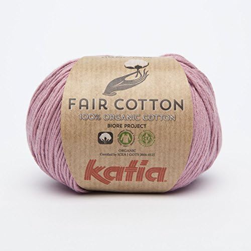 Cotton Colour Antique Pink 15 Cotton Yarn, Organic Cotton, Katia (Knit and Crochet