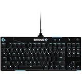 Logitech G PRO TKL SHROUD Edition Tastiera Gaming Meccanica, GX Red Lienear Switch, LIGHTSYNC RGB, Design Portatile Tenkeyles