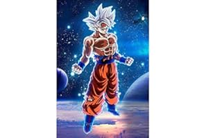 BETTER SELECTION 5D Diamante Pintura Kit Para Adultos, Super Saiyan Dragon Ball Mono Rey Principiante Redondo Taladro Bordado De Diamantes De Imitación Pegados Artesanía Para La Decor Gran Regalo 30X45 cm