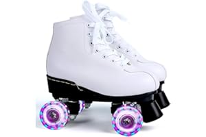 CYYZB Women's Roller Skates, Double Row Skates Adjustable PU Leather High-top Roller Skates for Indoor Outdoor Adult RollerSkates