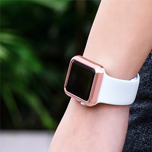 Pinhen Apple Watch Funda Series 2 HOCO Funda Protector de Pantalla de Met  lico Ligero para Apple Watch Series 2  38MM Rose 