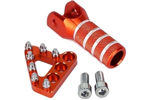 JFG RACING Motorrad Schalthebel und Bremshebel Schrittspitze Kit,Motorrad Hinten Bremspedal Schalthebelpedal für 125-530cc Dirt Bike 2004-2010 690SMC ENDURO SUPERMOTOR Orange