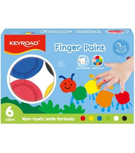 Jovi - Pintura Dedos, Estuche con 5 botes de 35 ml, A partir de 2 años | Textura espesa, Ingredientes naturales, lavable, sin gluten
