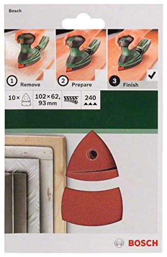 Bosch DIY Schleifblatt (für Multischleifer verschiedene Materialien, 10 Stück, 102 x 62/93 mm, Körnung 240) - 2