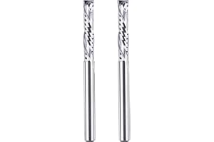 SpeTool 2 stycken Spiralnutfräsare med 6 mm skaft kompression 32 mm skärplängd extra lång spiralfräsare upp-och-ned-nutfräsar